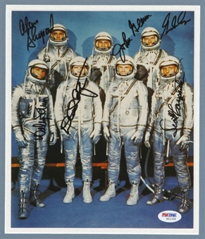 Mercury 7 Astronauts 8x10 Photo Framed and Matted Autographed by 6
